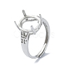 Adjustable 925 Sterling Silver Solitaire Ring Settings STER-K179-16P-1