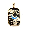 Tarot 304 Stainless Steel Enamel Pendants STAS-M119-09O-G-1