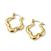 Ion Plating(IP) 304 Stainless Steel Flower Hoop Earrings for Women EJEW-I284-13G-1