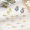 32Pcs 2 Colors Alloy Stud Earring Findings FIND-BBC0004-34-3