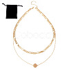 Brass Double Layer Necklaces NJEW-TAC0020-1