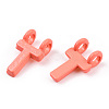 Rack Plating Spray Painted Alloy 2-Loop Link Pendants PALLOY-N176-01T-3