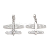 Brass Micro Pave Clear Cubic Zirconia Pendants KK-G549-18D-P-1