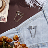 2Pcs 2 Colors Alloy Rhinestone Hanging Chain Brooches JEWB-PH0001-77-4