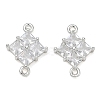 Brass Pave Clear Cubic Zirconia Connector Charms CU-CBAB0CF-03S-1