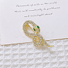Snake Aolly Rhinestone Brooches JEWB-V008-01LG-04-1