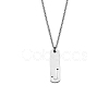 304 Stainless Steel Rectangle with Laser Cut Initial Pendant Necklaces FS-WG71FEF-14-1