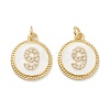 Brass Micro Pave Clear Cubic Zirconia Charms ZIRC-I052-16G-09-2