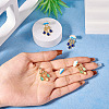 2 Pairs 2 Colors Teardrop Alloy Enamel Dangle Stud Earrings for Women EJEW-TA0001-49A-5