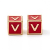 Rack Plating Brass Enamel Beads KK-B060-04G-03V-2