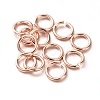 Eco-Friendly PVD Vacuum Plating & Long-Lasting Plated Brass Open Jump Rings KK-E663-8mm-RG-1