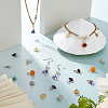 84Pcs 21 Styles Natural Garnet & Red Aventurine & Aquamarine & Citrine & Green Aventurine & Lapis Lazuli & Amethyst Chip Charms PALLOY-FH00142-5
