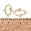 Brass Micro Pave Clear Cubic Zirconia Connector Charms CU-CBA4579-10G-A-2