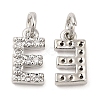 Brass Micro Pave Grade AAA Cubic Zirconia Charms ZIRC-P067-11P-E-NR-2