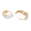 Brass Micro Pave Clear Cubic Zirconia Hoop Earrings for Women EJEW-S234-07G-02-2