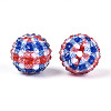 Independence Day Opaque Acrylic Round Beads OACR-T029-07C-2
