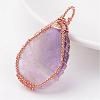 Natural Amethyst Pendants G-K122-09RG-3