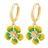 Brass Micro Pave Cubic Zirconia Hoop Dangle Earrings KK-CBA8324-10G-01-4