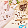 200Pcs 4 Style 2-Hole Flat Round Coconut Buttons BUTT-AR0001-03-5