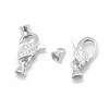 Rhodium Plated 925 Sterling Silver Lobster Claw Clasps STER-L055-063P-2