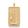 Brass Micro Pave Clear Cubic Zirconia Pendants ZIRC-Z004-01N-1