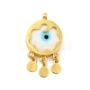 Rack Plating Handmade Evil Eye Lampwork Pendants KK-F838-01F-G-1