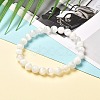 Natural Selenite Beads Stretch Bracelets BJEW-JB06620-02-1