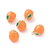 Brass Enamel Charms KK-O140-05G-2