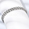 Hammered 201 Stainless Steel Cuban Link Chains Bracelets for Women Men STAS-T077-17P-2