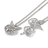 Brass Rhinestone Pendant Necklaces NJEW-G089-16H-P-1