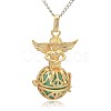 Golden Tone Brass Hollow Round Cage Pendants KK-J238-07G-1