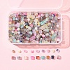 450Pcs 3 Styles Frosted Glass Beads with Golden Glitter Powder DGLA-FS0001-13-6