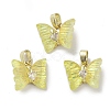 Golden Rack Plating Brass Micro Pave Cubic Zirconia Pendants KK-R161-06G-08-1