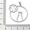 304 Stainless Steel Pendants STAS-I327-02P-04-3