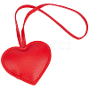 PU Leather Heart Pendant Decorations HJEW-CL0001-12A-7