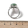 Natural Green Aventurine Adjustable Rings G-P560-03AS-03-5