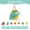 7 Colors Natural & Synthetic Mixed Stone Nuggets Pendants PALLOY-FH00143-2