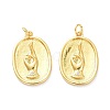 Brass Micro Pave Clear Cubic Zirconia Pendants ZIRC-L091-085G-2