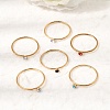 304 Stainless Steel Rhinestone Finger Rings for Women SA-CBAB767-26B-G-1