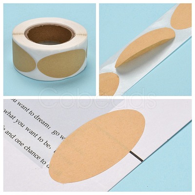 Self-Adhesive Kraft Paper Gift Tag Stickers DIY-G021-10-1