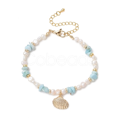 Brass Charm Bracelets BJEW-JB13792-1