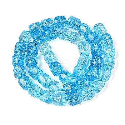 Transparent Crackle Glass Beads Strands GLAA-Q108-04A-03-1