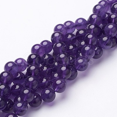 Natural Grade AB+ Amethyst Bead Strands GSR8mmC062-A-1