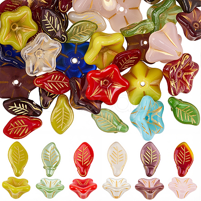 60Pcs 2 Styles Transparent Glass Beads GLAA-SC0002-96-1