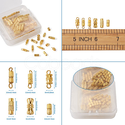 PandaHall Jewelry Brass Screw Clasps KK-PJ0001-03G-1