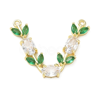 Brass Micro Pave Cubic Zirconia Connector Charms CU-CBA5B4D-03G-02-1