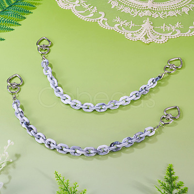2Pcs Acrylic Link Bag Extender Chains HJEW-TAC0143-1