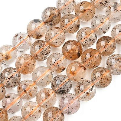 Natural Herkimer Diamond Beads Strands G-Z115-C03-8mm-1