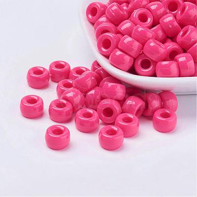 Opaque Acrylic European Large Hole Beads PL338-4-1