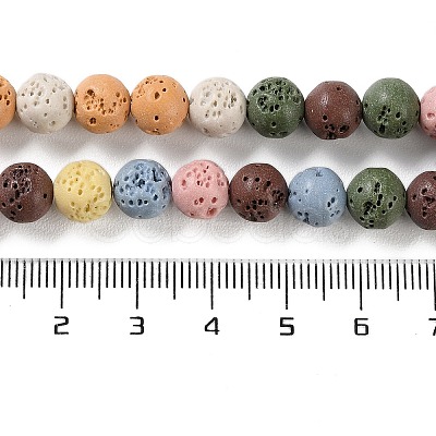 Synthetic Lava Rock Dyed Beads Strands G-H311-08B-07-1
